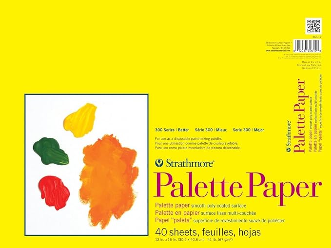 Strathmore 300 Series Palette Paper Pad, Tape Bound, 12x16 inches, 40 Sheets (41lb/67g) - Artist Paper for Adults and Students (Pack of 12)