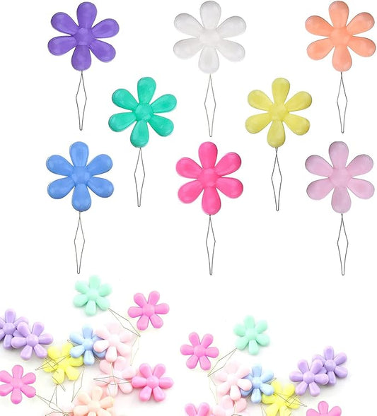 BEADNOVA Needle Threaders 25pcs Plastic Flower Head Sewing Needle Threader for Sewing Small Eye Embroidery Craft Knitting Quilting (25pcs, Mix Colors)