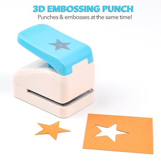 Star Punch | 1.4 inch Star Hole Punch | Portable Lever Action Craft Punches | Paper Puncher for Crafting Scrapbooking and Crafts Projects | Handmade Crafters' Tools for Paper & Cardstock