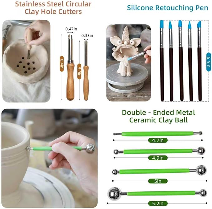 36 PCS Clay Tool, Clay Sculpting Tools Kit, Pottery Tools Can be Used for Stippling, Carving, Molding, and Shaping Clay Crafts, for Beginners, Hobbyists, Artists