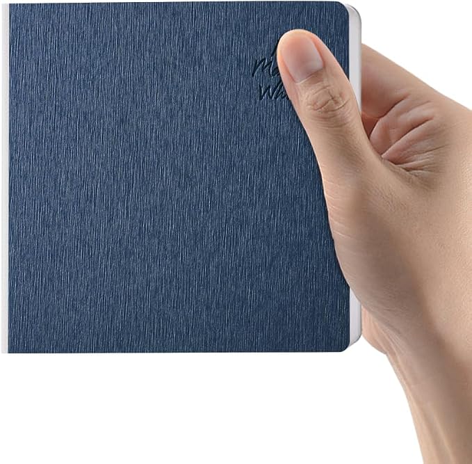 Deep Blue Hardcover Sketchbook Square Hardbound Sketch Journal 4.7 x 4.7 Inch 42 Sheets Art Book 250GSM Ultra Smooth Paper Ideal for Pencils,Water Color Pen,Marker Pen