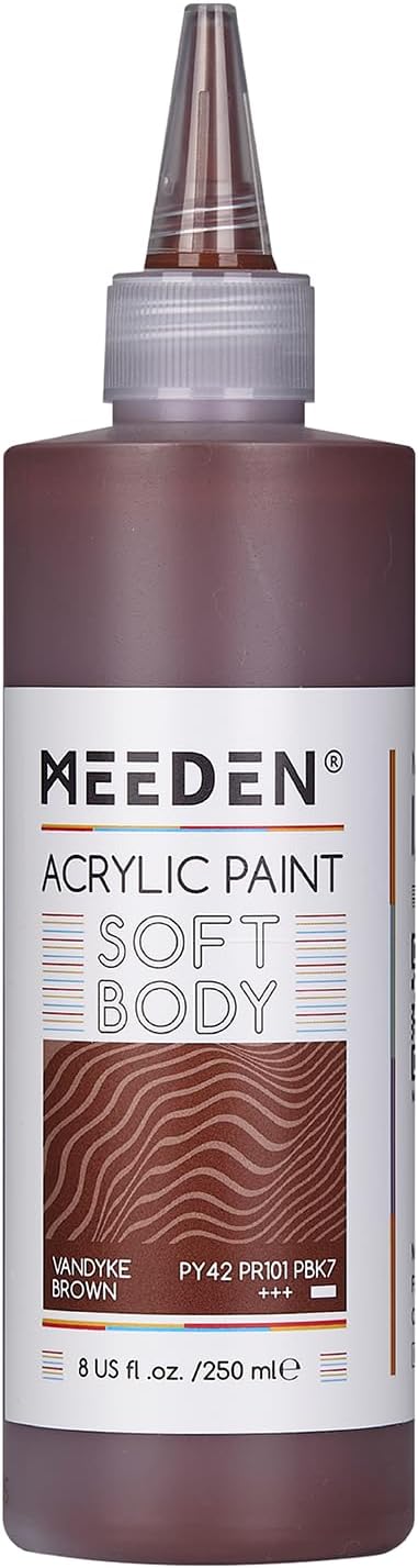 MEEDEN Vandyke Brown Acrylic Paint: Matte Finish 250ml/8.45oz Soft Body