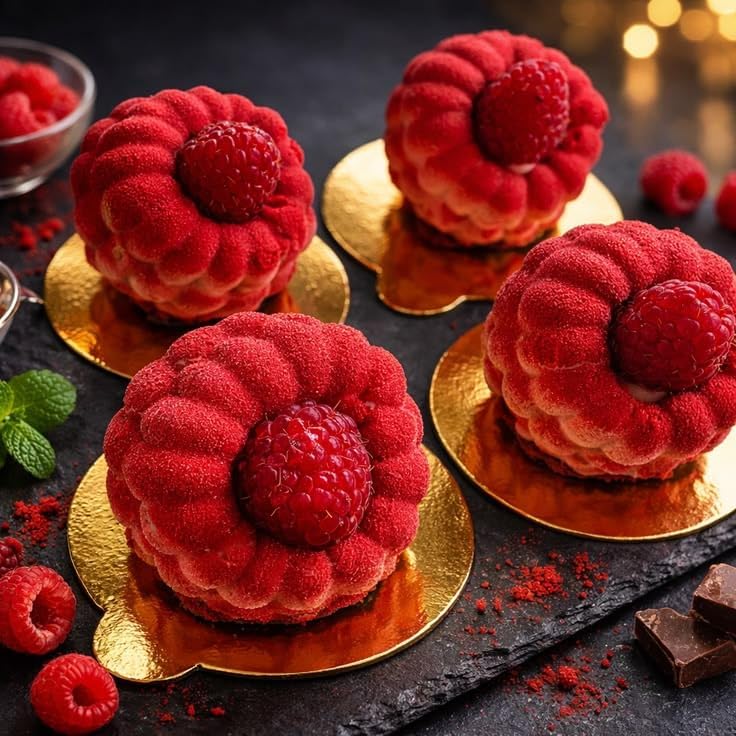 Raspberry Fruit Molds 4 Inch, 3D Raspberry Silicone Molds for Mousse