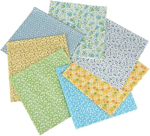 Cotton Fabric DIY Making Supplies Quilting Patchwork Fabric Fat Quarter Bundles DIY for Quilting Cotton Patchwork Cushions (Small Flower, 20" x 20")