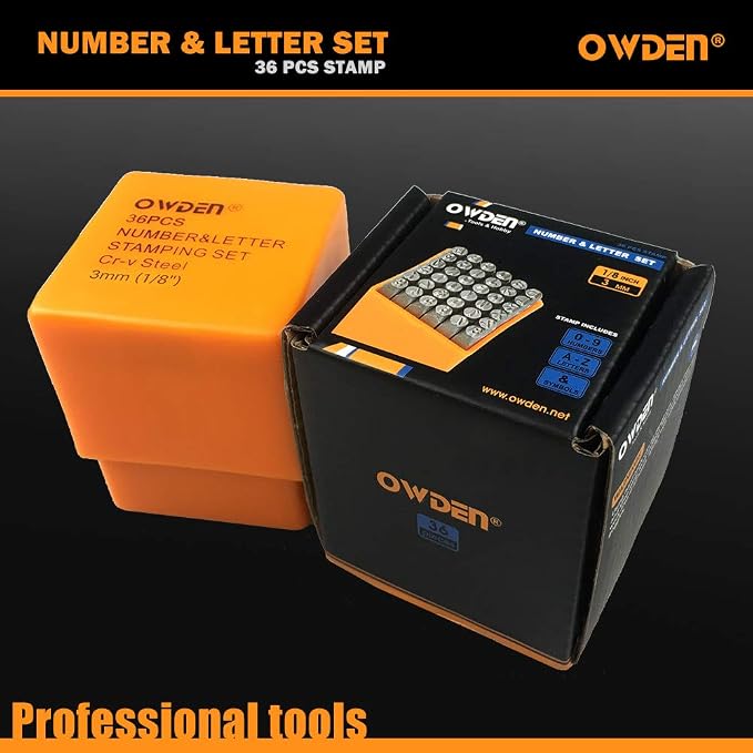 OWDEN Professional 36Pcs. Steel Metal Stamping Tool Set, 3mm (1/8")