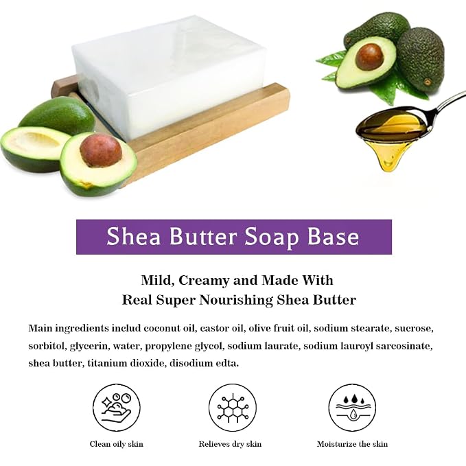 Shea Butter Soap Base, Melt and Pour Soap Base for Soap Making SLS Free 10 LB