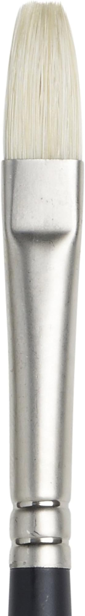 Winsor & Newton Artists' Oil Hog Paint Brush, Long Handle Size 5, Flat | Handcrafted with interlocked Chungking bristles; Have spring, stiff, & flagged allowing large amounts of colour to be carried