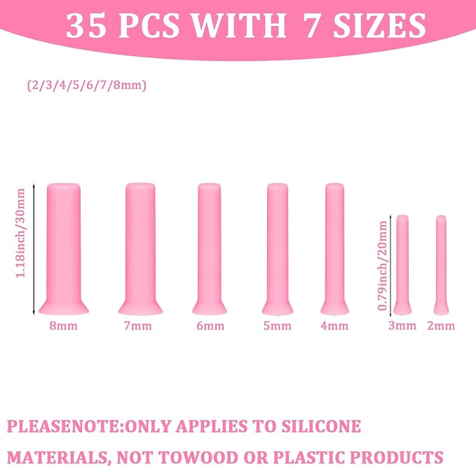 Resin Hole Maker 35 Pcs 7 Sizes Drill-Free Silicone Inserts for Epoxy Resin