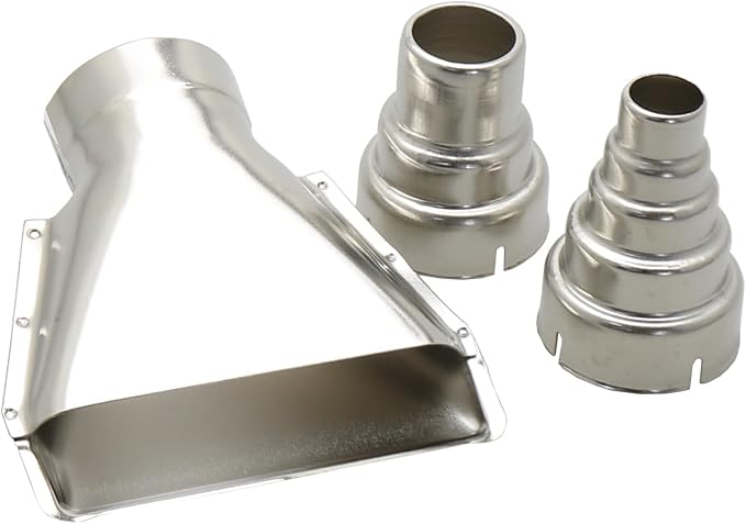 DGZZI 4PCS Hot Air Gun Welding Station Nozzle Tool Attachment Replacement Part Hot Air Gun Nozzle Kit Stainless Steel Reflector Heat Resistant Nozzle for Hot Air Welding Station Repair Tool