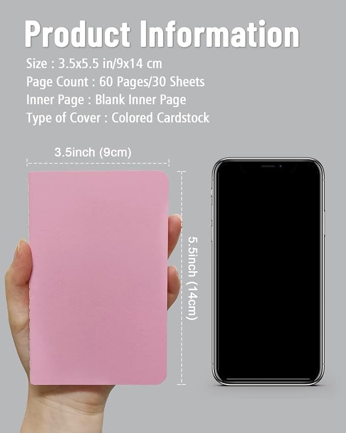 Gwybkq Small Unlined Pocket Notebooks 12 Pack Mini Notepads Journal