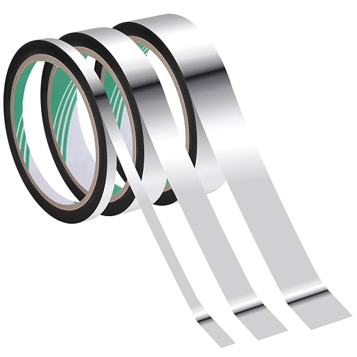 Zonon Laser Silver Washi Tape for Wall Decor Self Adhesive 5/15/25mm