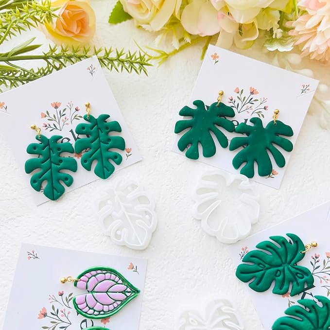 Leaf Shape Polymer Clay Cutters Set – Molds and Clay Cutters for Polymer Clay, Botanical Clay Earring Tools