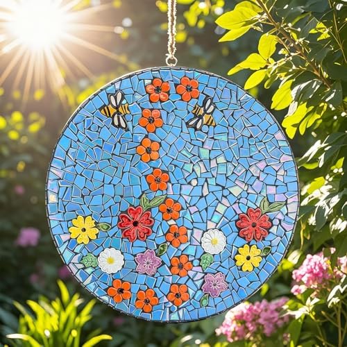 Youway Style Iridescent Glass Mosaic Tiles for Crafts Bulk,200g Broken Mosaic Glass Pieces for DIY Home Garden Art Projects, Handmade Crafts & Decor