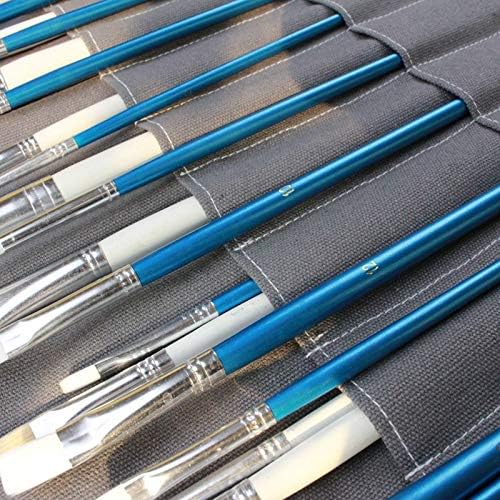 Funny live Paint Brush Holder Art Supplies, Artist Brush Holder & Storage Organizer Roll-Up Case Bag, Protect Acrylic Oil Watercolor Paintbrushes (Gray 20 Slot Pockets)