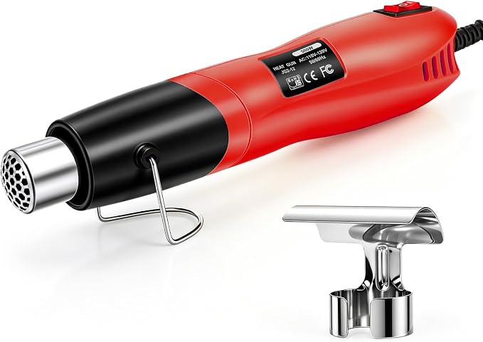 Heat Gun 500W, Handed Hot Air Gun with Nozzle for Crafting and DIY (Red)