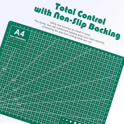 2 Packs Cutting Mats, A4 12'' x 9'' Double Sided Cutting Mat, Non-Slip 5 Layers PVC Cut Mat for Craft Art Projects Fabric Sewing, Scrapbooking Mat