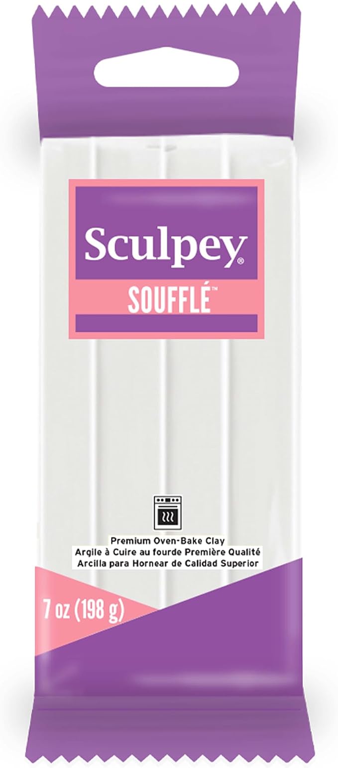 Sculpey Soufflé Polymer Clay, Igloo 7oz Pack - Lightweight Oven Bake Clay | Durable Suede Finish Modeling Clay for Jewelry, Earrings and Crafts - Non-Toxic, Flexible and Crack Resistant