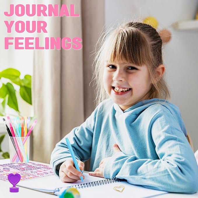 Nollh DlY Journal Kit for Girls Scrapbook Gifts for 8-12 Year Old Girl | 200+PCS Teen Tween Girl Gifts Trendy Stuff Stationery Set Art Crafts Kit 8 9 10 11 12 13 14 Year Old Girl Birthday Gift
