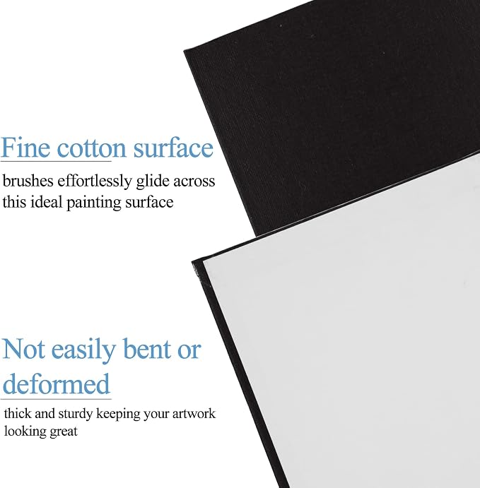 24PCS Black Canvas for Painting 5x7 Inch Canvases Panels Cotton Canvas Boards Stretched Canvases for Painting, Drawing & Art Supplies
