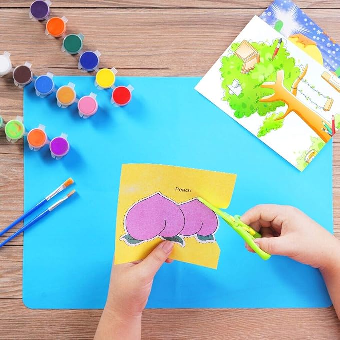 3 Pcs Silicone Mats Sheets Silicone Mats for Crafts Resin Jewelry Molds | 15.7" x 11.8" Silicone Playdoh Nail Art Mat Placemat(Blue & Purple & Yellow), Non-Stick, Heat Resistant