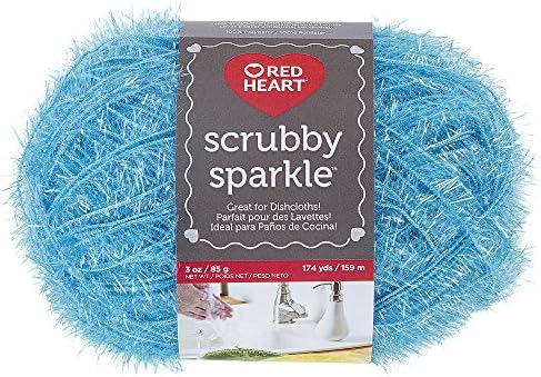 Red Heart Scrubby Sparkle Yarn - Icepop