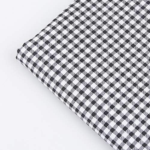 Cotton Fabric DIY Making Supplies Quilting Patchwork Fabric Fat Quarter Bundles DIY for Quilting Cotton Patchwork Cushions (Black, 20" x 20")
