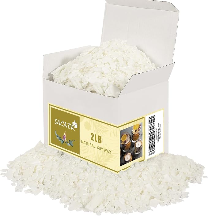 SACATR 2LB Soy Wax for Candle Making, 100% Pure Soy Wax