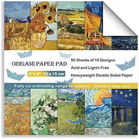 Origami Paper 6x6" Double Sided 50 Sheets 10 Colors Origami Kit,Craft Paper