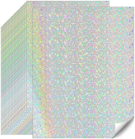 Holographic Silver Cardstock 8.5x11, 92lb/250GSM Shimmer 20 Sheets
