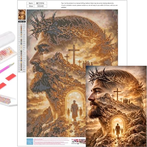 Axquilon Jesus Diamond Art Kits for Adults 12x16 inch