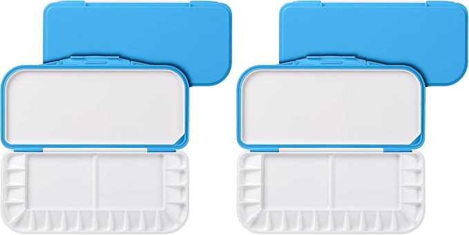 Mr. Pen- Airtight Watercolor Palette with Lid, 18 Wells & 2 Mixing Areas (Pack of 2)