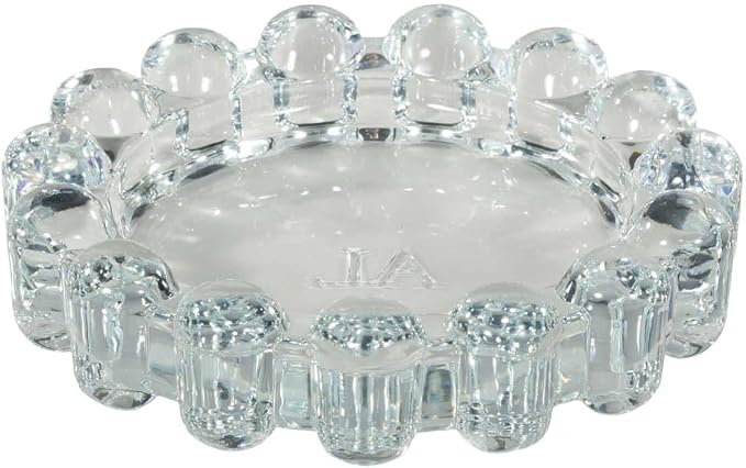 Alice Lane Home Collection Original Clear Glass Large Bubble Candle Dish | Votive and Candle Plate, Pillar Holder, Diffuser Base, Wax Catcher, Decorative Tray, Jewelry Catchall, Tablescape Accent