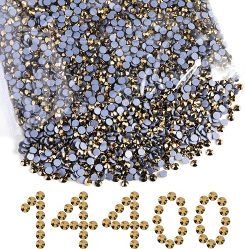 Beadsland Hotfix Rhinestones Bulk, Aurum, SS16, 14400pcs