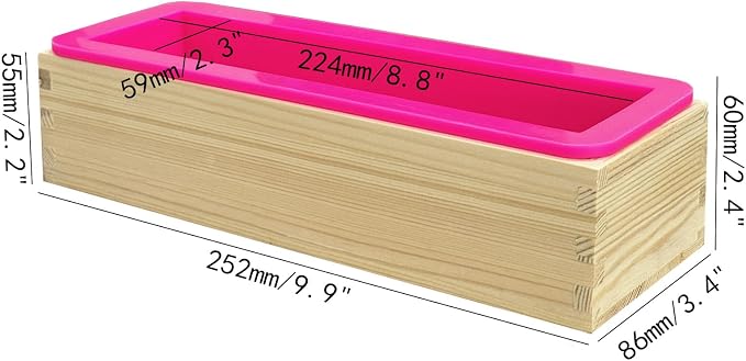 Rectangular Rose Soap Silicone Mold with Wood Box,Rose Red | Flexible,Flowers Craft Art,For Soap Making Supplies