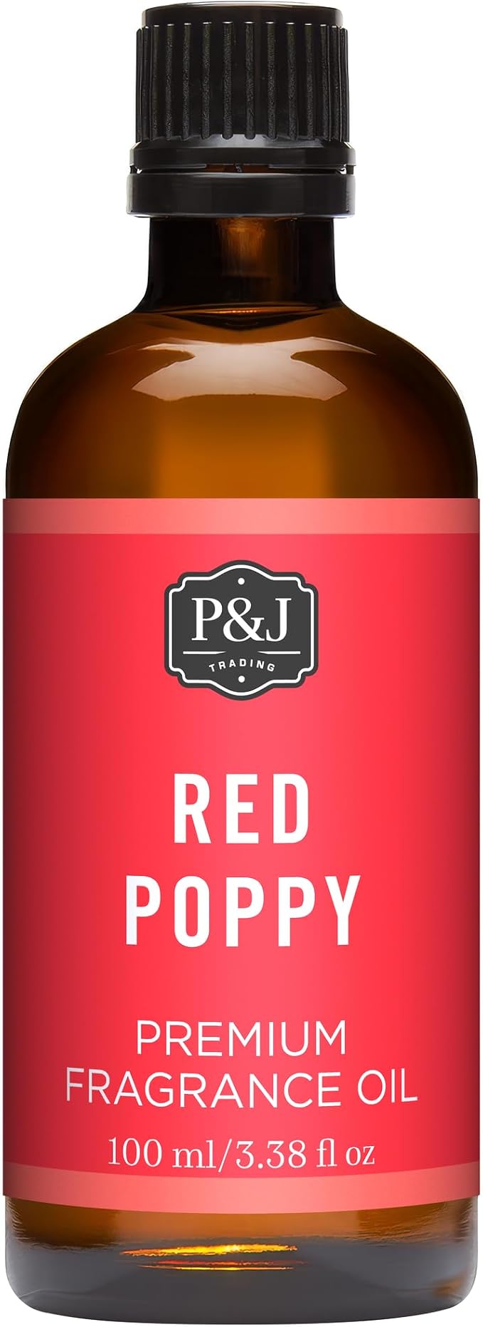 P&J Fragrance Oil - Red Poppy Oil 100ml - Candle Scents, Soap Making, Diffuser Oil, Fresh Scents
