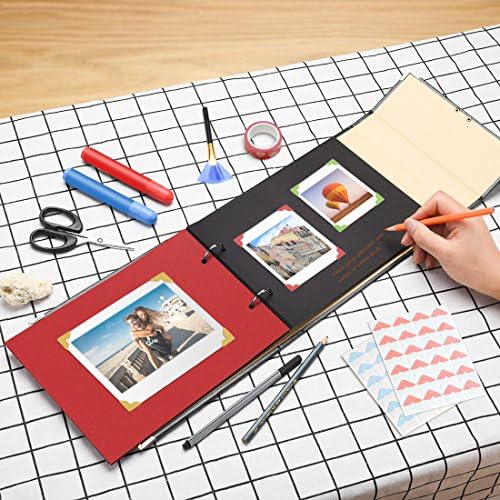 Firbon Scrapbook Album, DIY Photo Album with Black Pages Memory Book