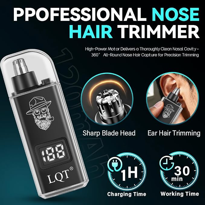 Hair Clippers for Men with LED Display, 4-Piece Cordless Grooming Kit with Hair Clipper, Beard Trimmer, Foil Shaver & Nose Trimmer, Complete Set for Home Barber (Gold)