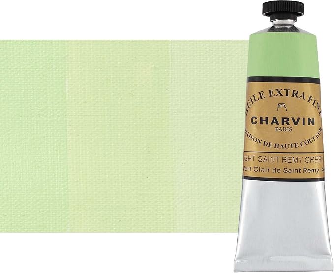 Charvin Extra Fine Oil Paint, Saint Remy Green Light 60 mL - Triple-Milled, Rich Texture, Poppy Oil-Based, Light-Fast, Handmade, Archival Quality
