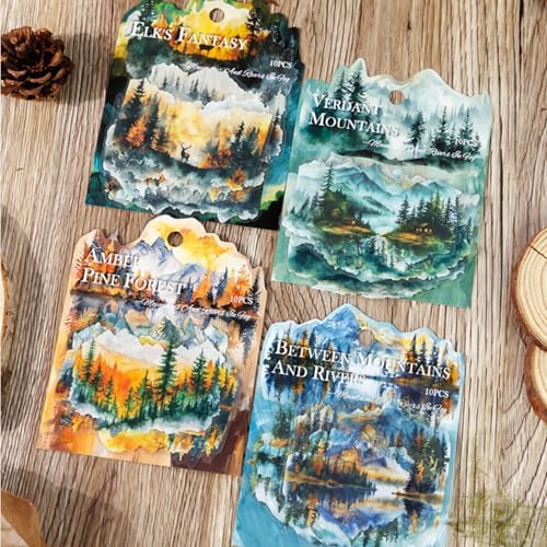 40 Pcs Aesthetic Nature Landscape Stickers for Junk Journaling