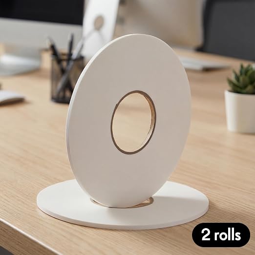 Tatuo 2 Rolls Double Sided Foam Tape for Mounting,1/4 Inch by 66 Feet,White
