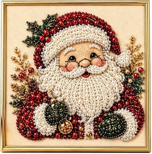 Christmas Pearl Diamond Painting Suncatcher Kit, DIY Bead Craft (#E)