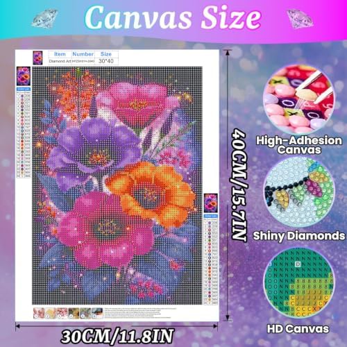 Diamond Art Kits for Adults-Flower Diamond Painting Kits for Adults