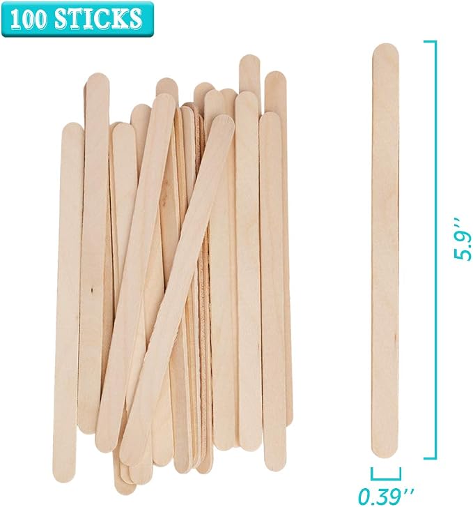 100pcs 8oz Graduated Clear Plastic Measuring Cups | 100pcs Wooden Stirring Sticks for Mixing Paint Pigments Epoxy Resins Resins
