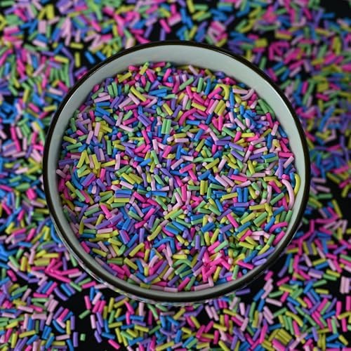 LIKETURE Fake Sprinkles 110g Polymer Clay Sprinkles Fake Candy Sprinkles Faux Sprinkles for Resin Slime Craft Plastic Sprinkles for Nail Art Phone Case DIY Shaker Card Filler (Fake Sprinkles2-110G)