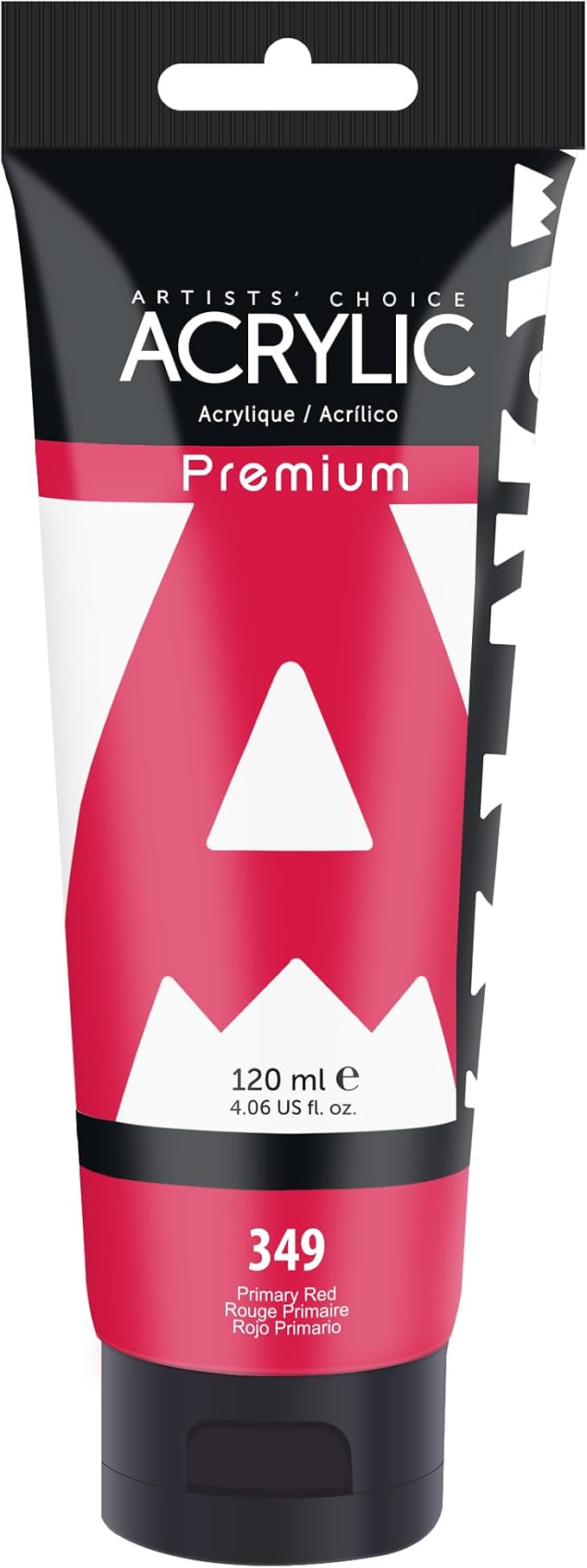 AUREUO Primary Red Acrylic Paint, 4 Fl Oz / 120ml Single Tube, Rich Pigment Art Craft Paints for Canvas, Rocks, Wood, Ceramic, Fabric - Art Supplies for Beginners, Professionals, Artists