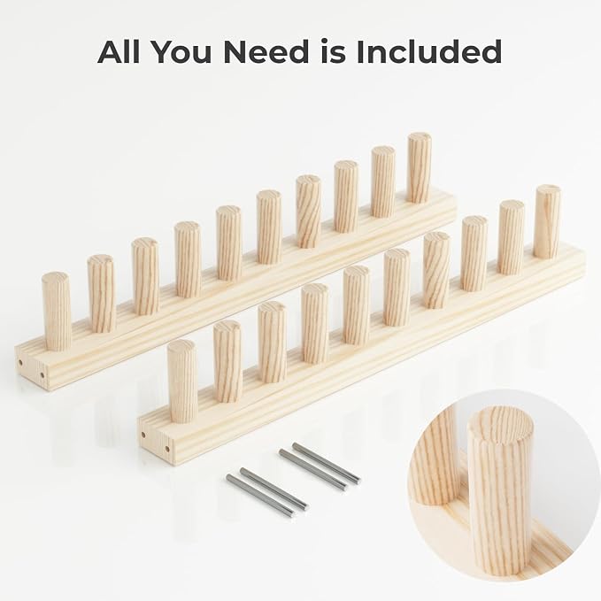 GIFMFTHK Lightweight Solid Wood Chunky Knitting Loom Kit -30" Modular Frame