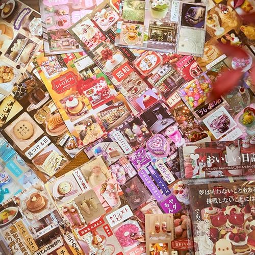 Japanese Food Style Sticker Scrapbooking Supplies for Junk Journal, 40 Sheets Stickers TZ013003