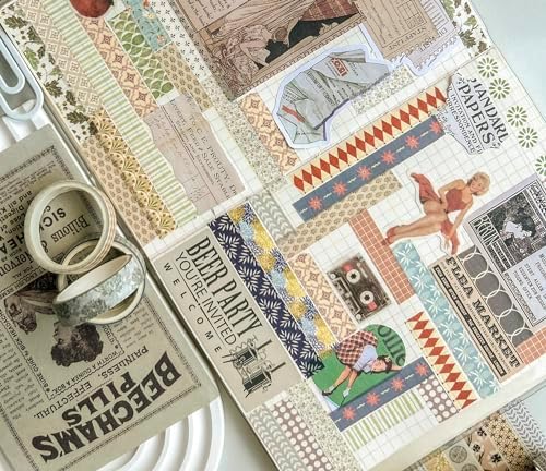 YUBBAEX 20 Rolls Basic Patterns Washi Tape Set Skinny Masking Creative Decorative Tapes, Designer's Selection (Collection 4-Romance)