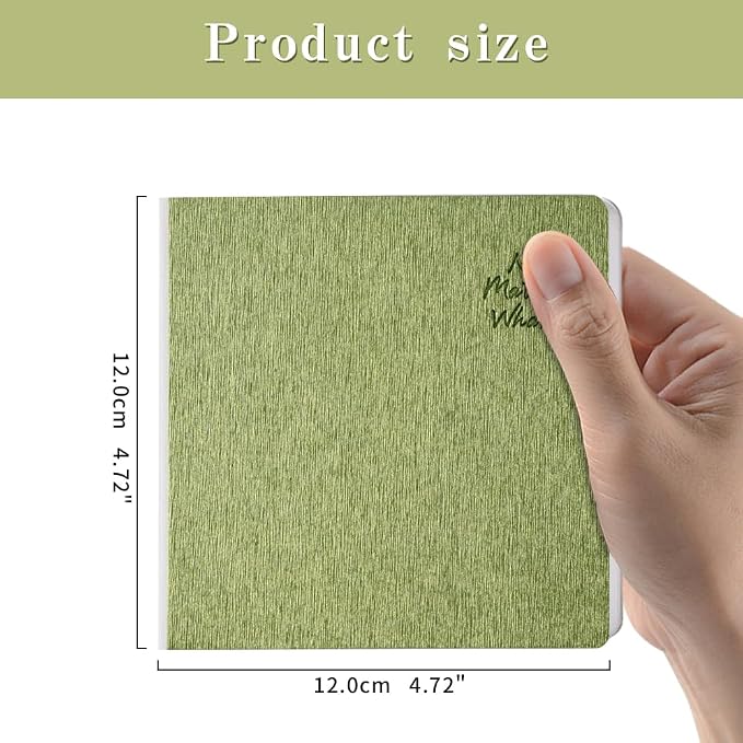 Grass Green Hardcover Sketchbook Square Hardbound Sketch Journal 4.7 x 4.7 Inch 42 Sheets Art Book 250GSM Ultra Smooth Paper Ideal for Pencils,Water Color Pen,Marker Pen