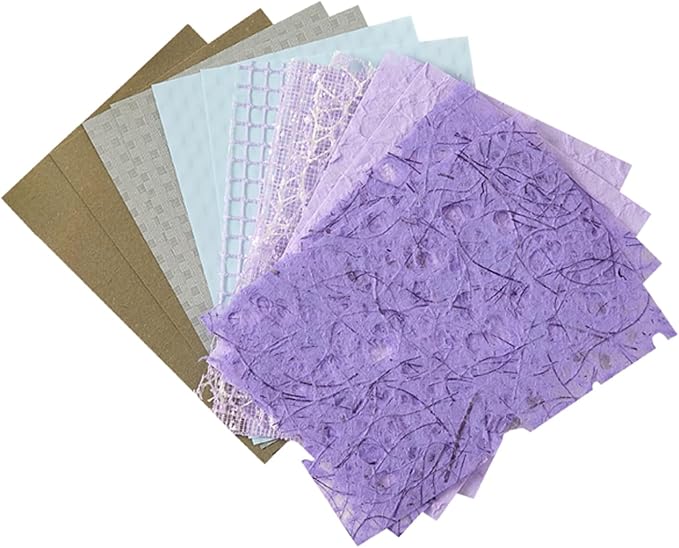 16 Sheets Textured Scrapbook Paper Mesh Fabric Kit - 1 Pack Bullet Junk Journal Supplies Card Making Vision Board Scrapbooking Embellishments 3.9x5.5 Inch